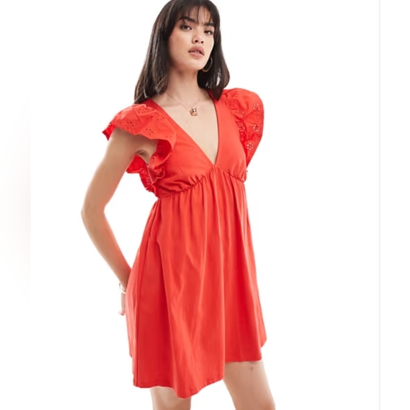 a'gaci Dresses & Skirts - A'GACI ruffled smock mini dress size M